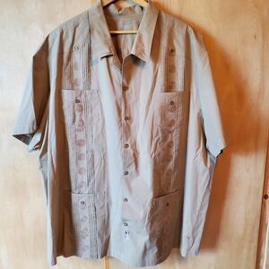King Size KS island Guayabera cuban mexico spain shirt size 4xl